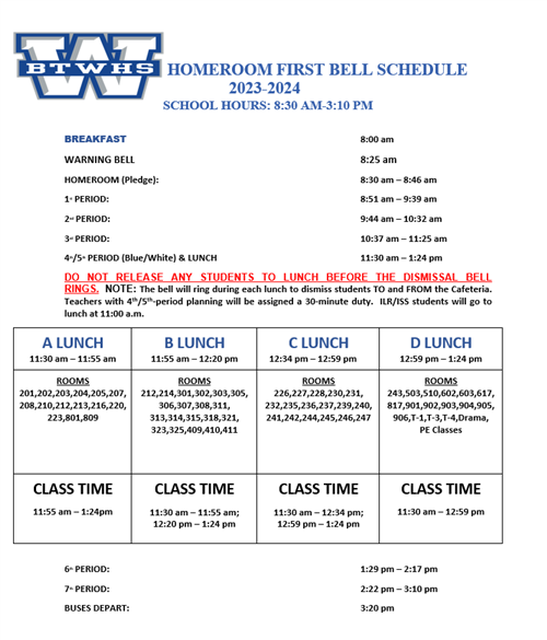 HR First Bell Schedule